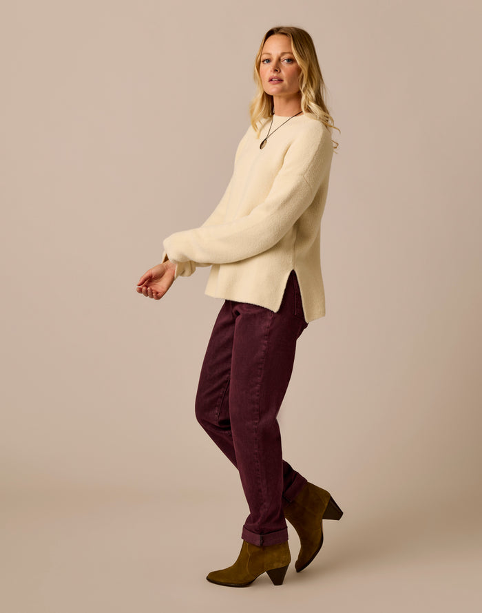 Olivia Plush Sweater: Cream