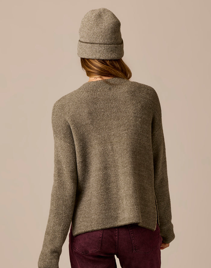 Olivia Plush Sweater: Dark Olive Birdseye