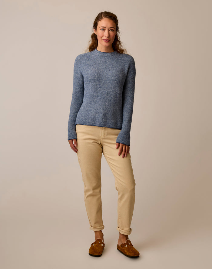 Olivia Plush Sweater: Deep Ocean Birdseye