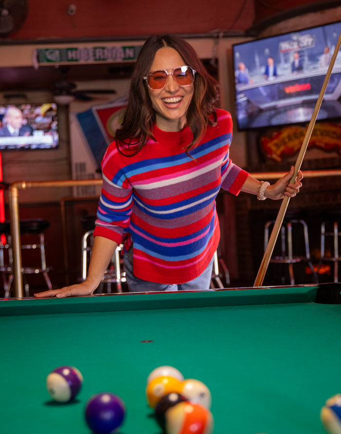 Olivia Plush Sweater: Multistripe