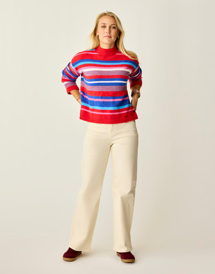 Olivia Plush Sweater: Multistripe