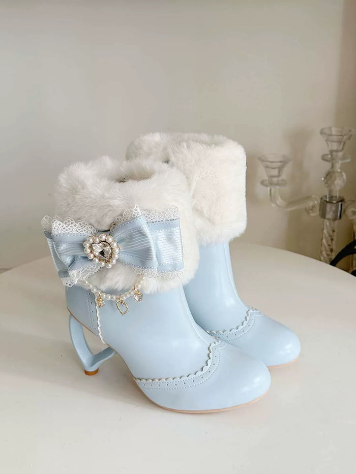 ♡ Otome Sugar ♡ - Heart Heel Ankle Boots