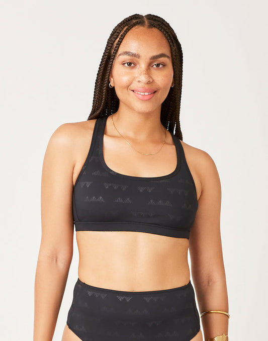 Palisades Top: Black Cascade Embossed - FINAL SALE