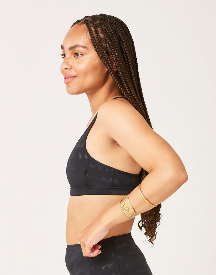 Palisades Top: Black Cascade Embossed - FINAL SALE