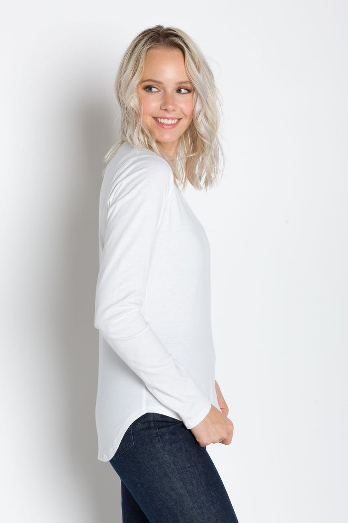 Pamela Heavy Tee | Women's Long Sleeve Crew Neck