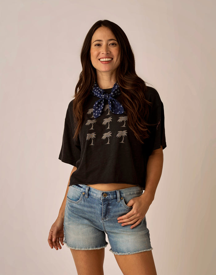 Parker Graphic Tee: Black Grid