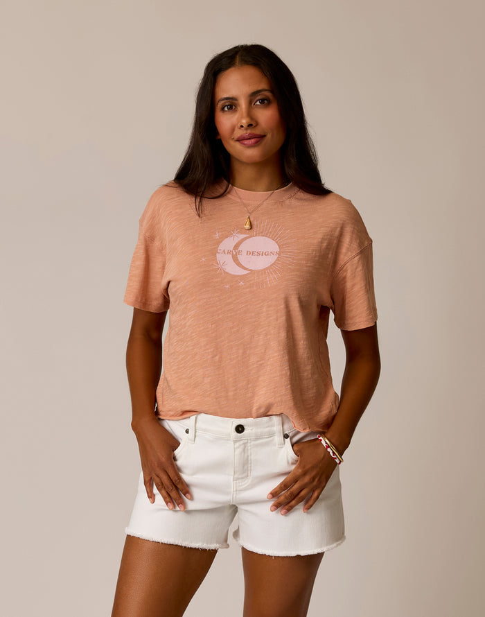Parker Graphic Tee: Crema Celestial