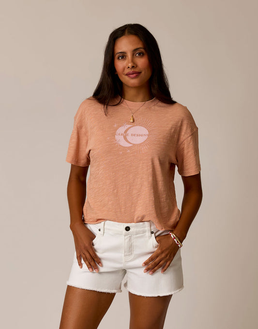 Parker Graphic Tee: Crema Celestial