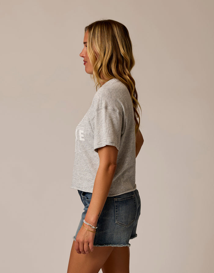Parker Graphic Tee: Heather Grey Carve