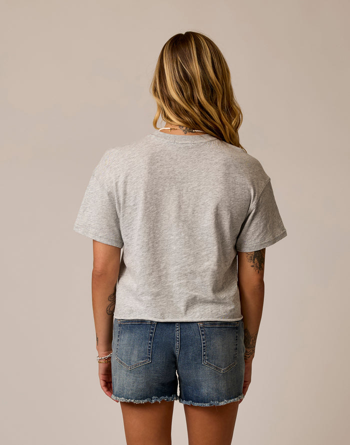 Parker Graphic Tee: Heather Grey Carve