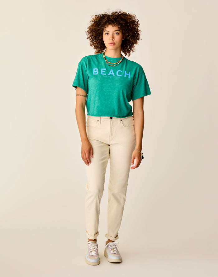 Parker Graphic Tee: Jade Beach - FINAL SALE