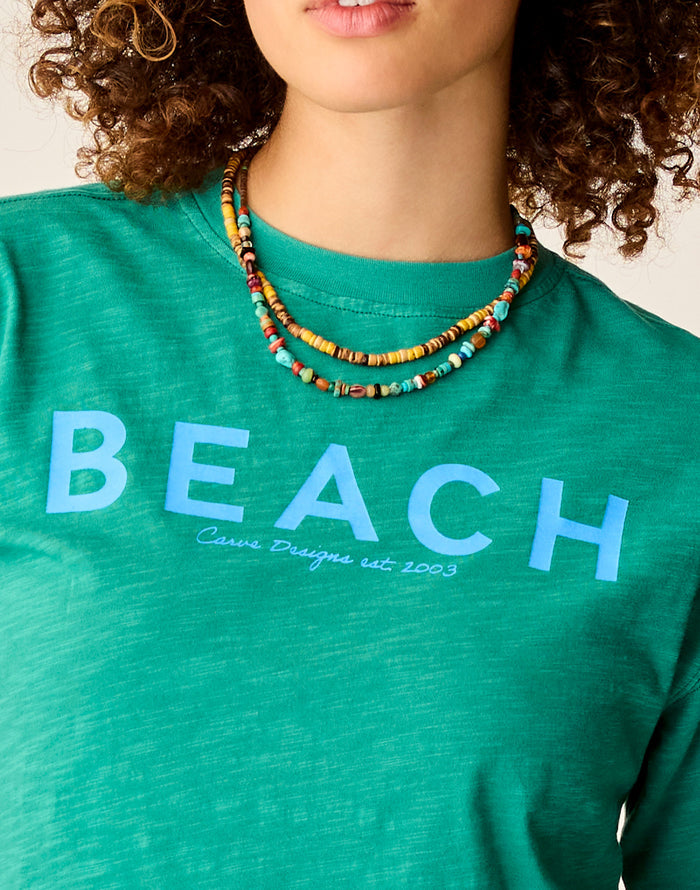 Parker Graphic Tee: Jade Beach - FINAL SALE