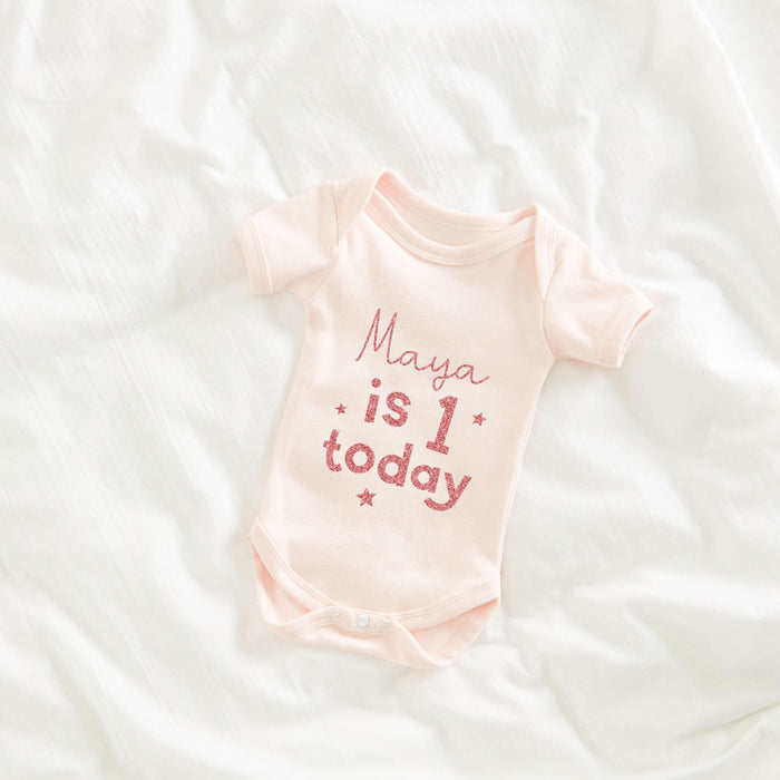 Personalised 1st Birthday Pink Bodysuit