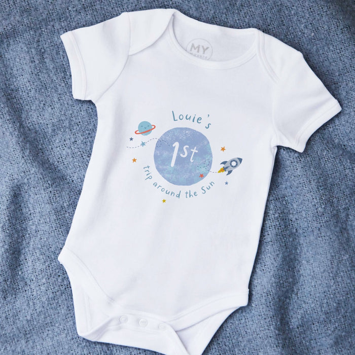 Personalised 1st Trip Around The Sun Birthday Bodysuit