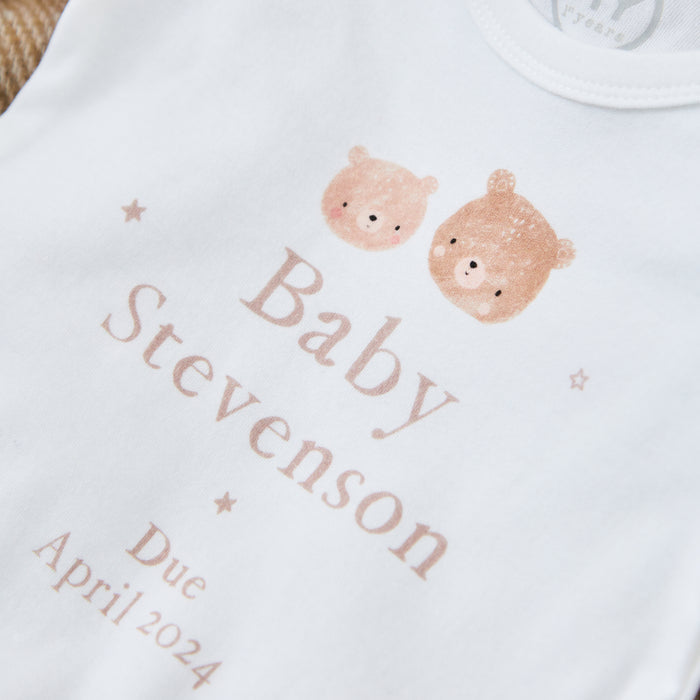 Personalised Baby Announcement White Bodysuit