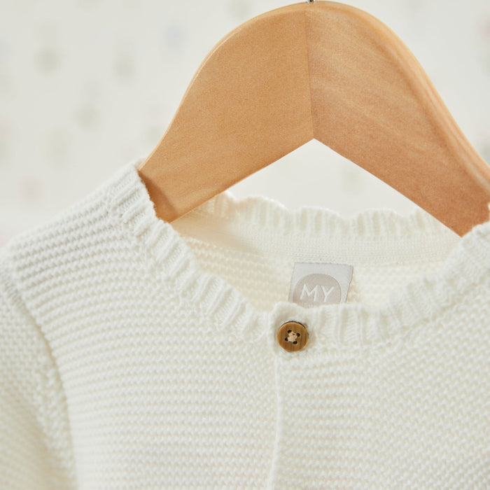 Personalised Back Floral White Lightweight Cardigan