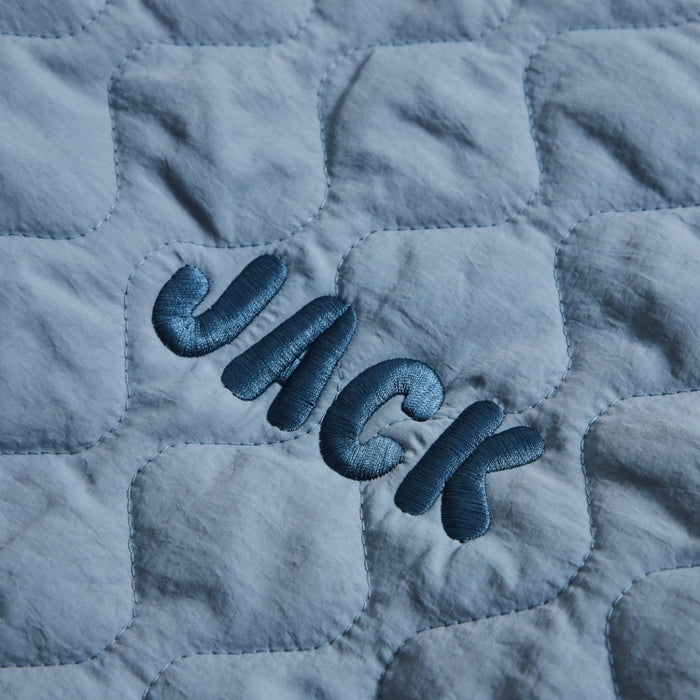 Personalised Back Name Blue Quilted Jacket