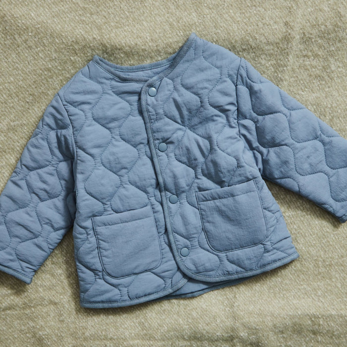 Personalised Back Name Blue Quilted Jacket