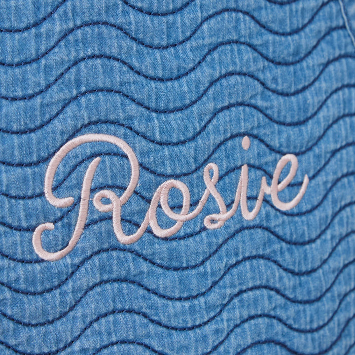Personalised Back Name Quilted Denim Gilet