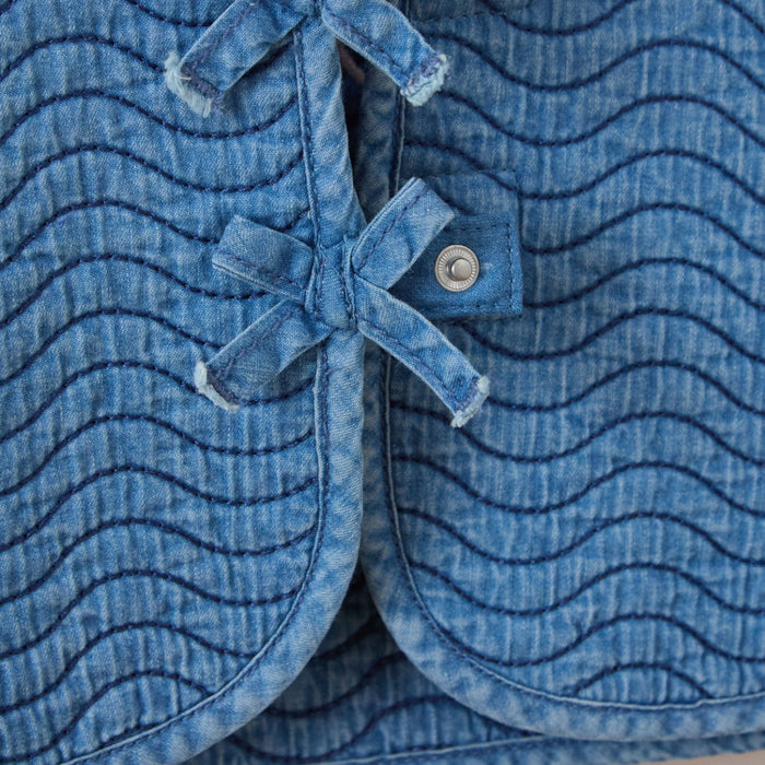 Personalised Back Name Quilted Denim Gilet
