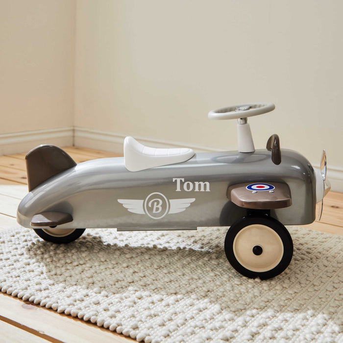 Personalised Baghera Silver Ride On Aeroplane
