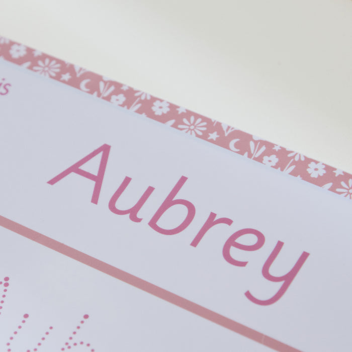 Personalised Baker Ross Pink Floral Whiteboard & Pen