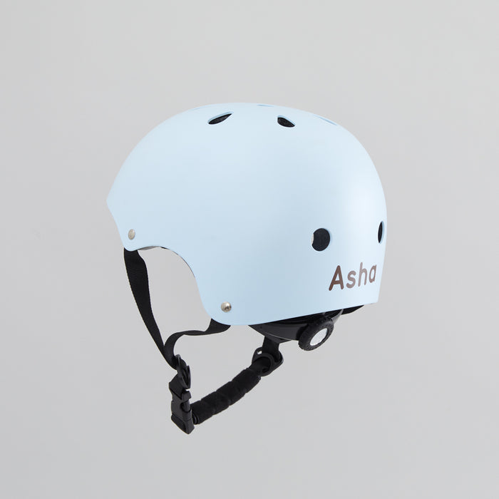 Personalised Banwood Classic Bicycle Helmet in Sky Blue Personalisation