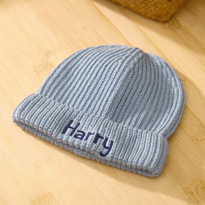 Personalised Beanie Hat in Blue