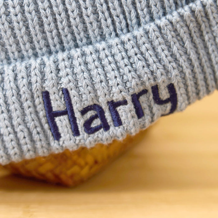 Personalised Beanie Hat in Blue