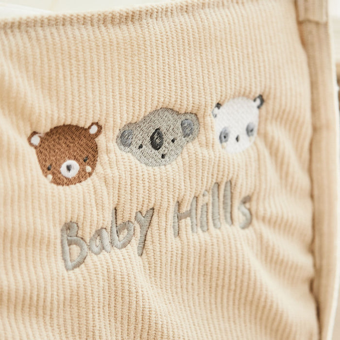 Personalised Bear Design Cord Nappy Caddy
