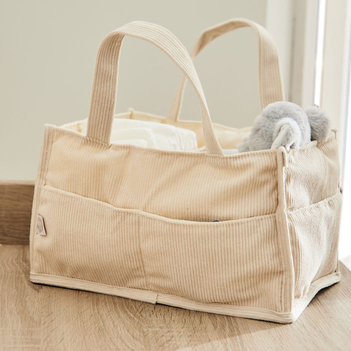 Personalised Bear Design Cord Nappy Caddy