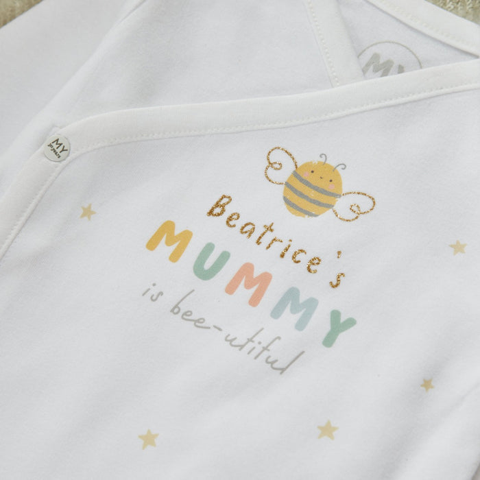 Personalised Bee-utiful Moth'ers Day Wrap Sleepsuit and Hat
