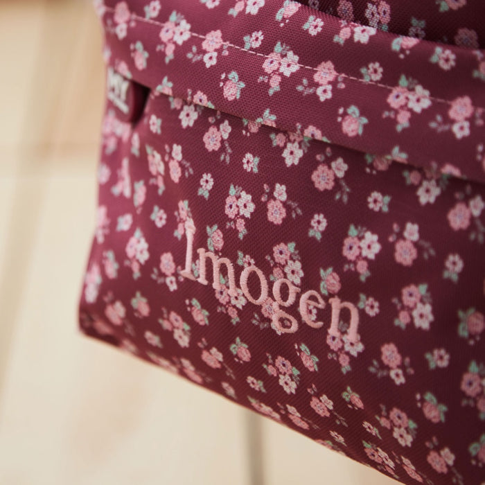 Personalised Berry Ditsy Print Mini Backpack with Grab Handle