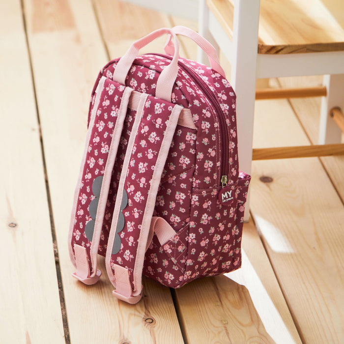 Personalised Berry Ditsy Print Mini Backpack with Grab Handle