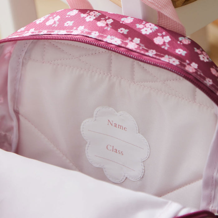 Personalised Berry Ditsy Print Mini Backpack with Grab Handle