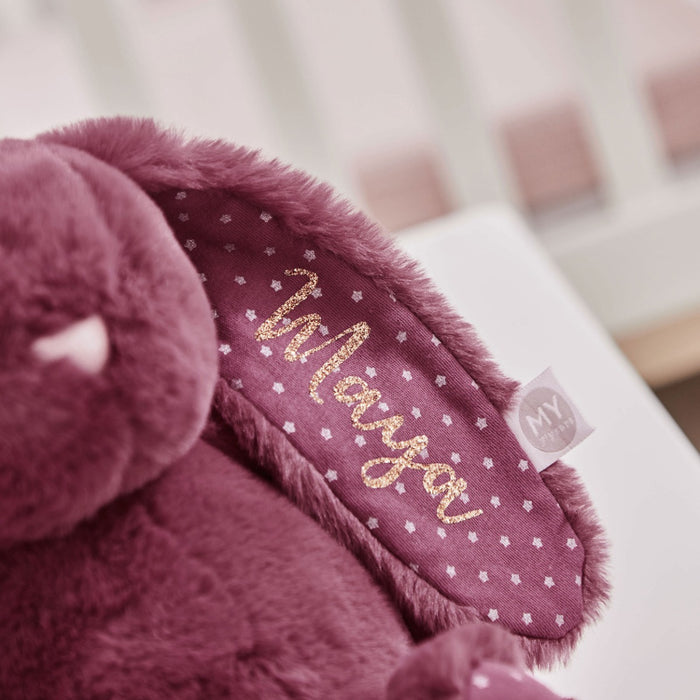 Personalised Berry Red Bunny Soft Toy