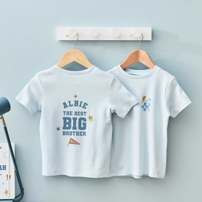 Personalised Best Big Brother Blue T-Shirt
