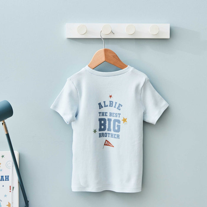 Personalised Best Big Brother Blue T-Shirt