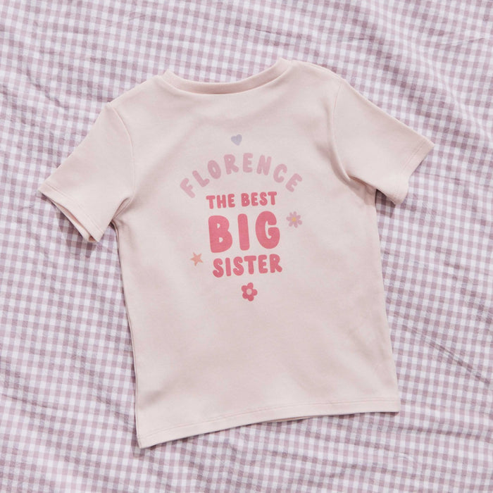 Personalised Best Big Sister Pink T-Shirt