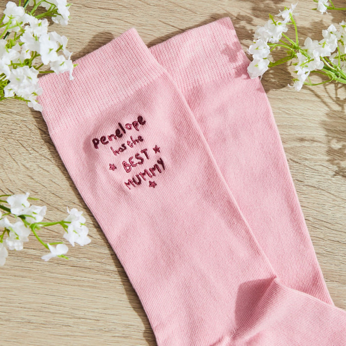 Personalised Best Mummy Pink Socks