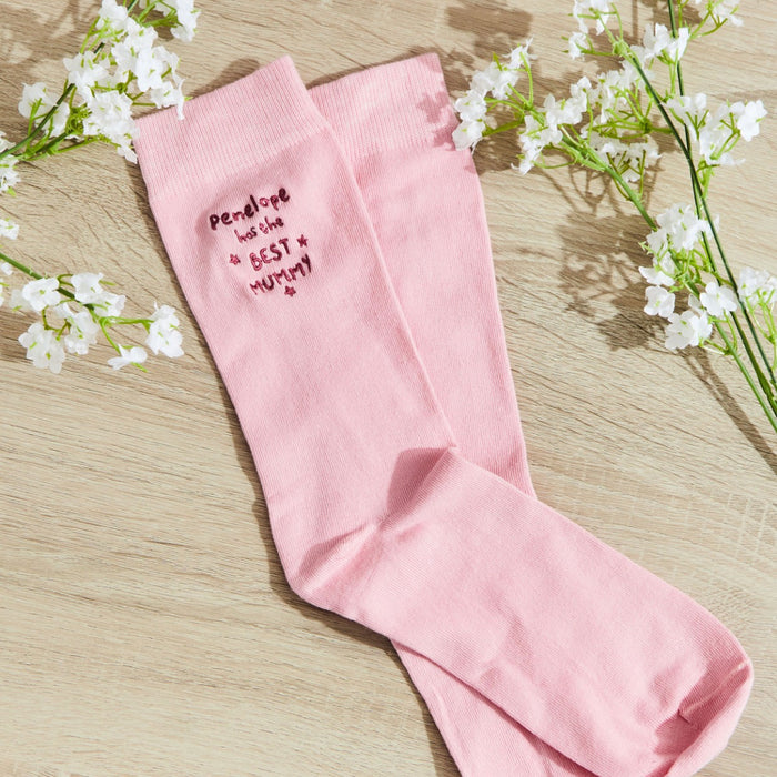 Personalised Best Mummy Pink Socks