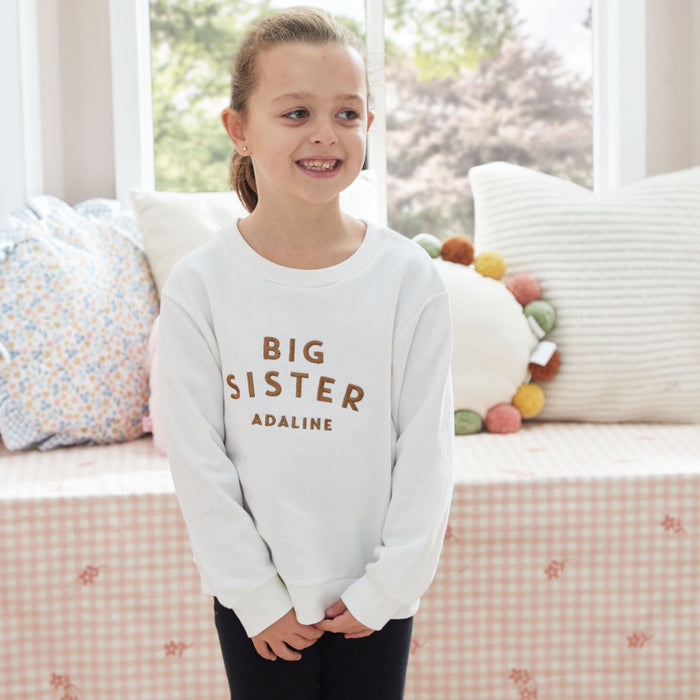 Personalised Big Sister Sweatshirt in Ecru