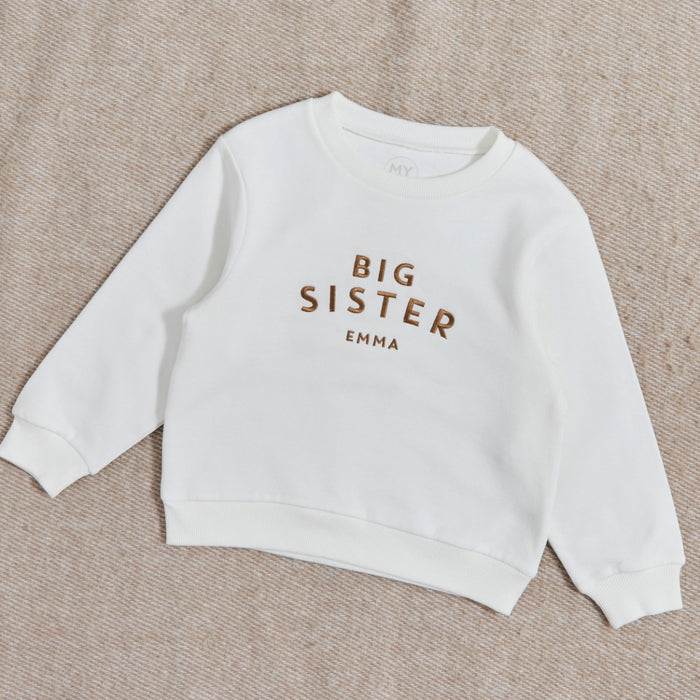 Personalised Big Sister Sweatshirt in Ecru