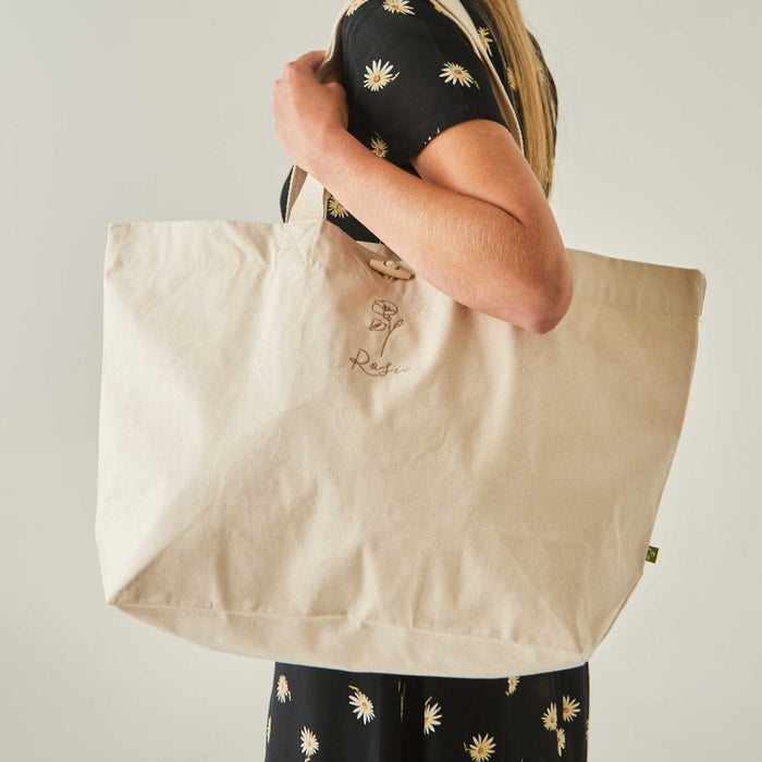 Personalised Birth Flower Canvas Tote Bag by Made Yours