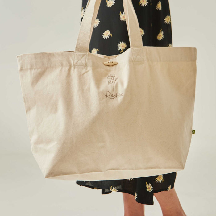 Personalised Birth Flower Canvas Tote Bag by Made Yours