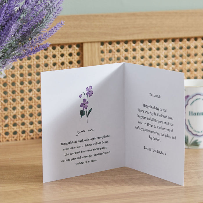Personalised Birth Flower Square Card