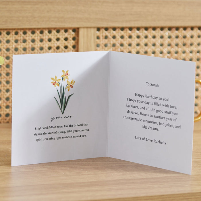 Personalised Birth Flower Square Card