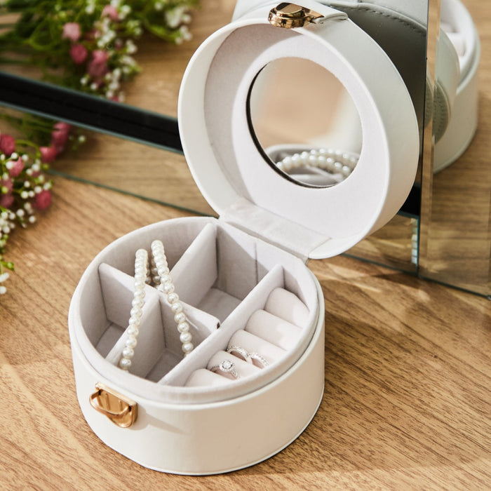 Personalised Birthflower Jewellery Box with clasp in White by Made Yours