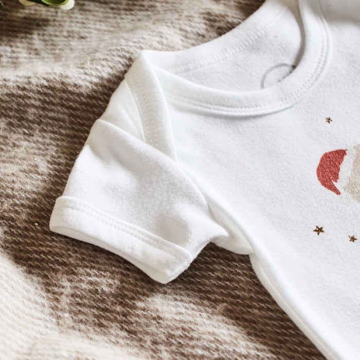 Personalised Biscuit Bear Christmas White Bodysuit