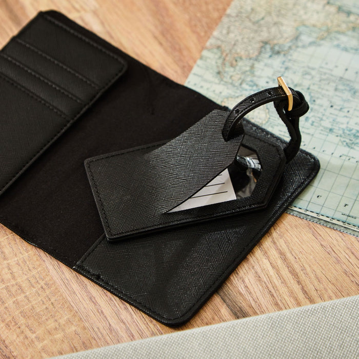 Personalised Black Bold Monogrammed Travel Set